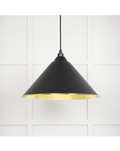 From the Anvil Hammered Brass Hockley Pendant in Elan Black | 49523EB