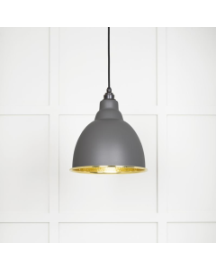 From the Anvil  Hammered Brass Brindley Pendant in Bluff | 49517BL