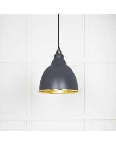 From the Anvil  Hammered Brass Brindley Pendant in Slate | 49517SL