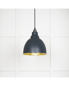 From the Anvil Hammered Brass Brindley Pendant in Soot | 49517SO