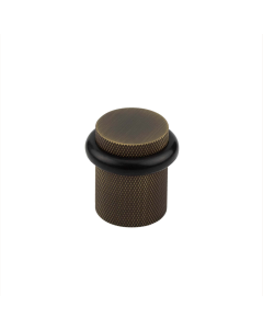 Burlington Antique Brass Knurl Floor Mounted Door Stop | BUR964AB