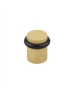 Burlington Satin Brass Knurl Floor Mounted Door Stop | BUR964SB
