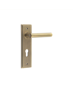 Set Burlington Antique Brass Richmond Lever on Din Euro Lock Plate c/c 72mm  | BUR45-455AB