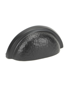 From the Anvil Aged Bronze Hammered Regency Cup Drawer Pull | 46044