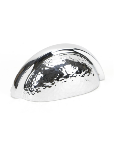 From the Anvil Polished Chrome Hammered Regency Cup Drawer Pull | 46043