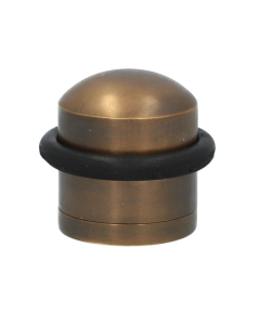 Alexander and Wilks Antique Brass Dome Top Floor Mounted Door Stop | AW638ABZ