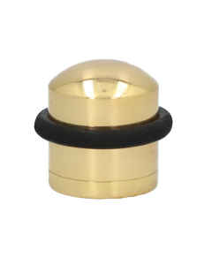 Alexander and Wilks Polished Brass Lacquer Dome Top Floor Mounted Door Stop | AW638PBL