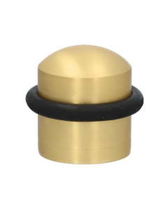 Alexander and Wilks Satin Brass Dome Top Floor Mounted Door Stop | AW638SB