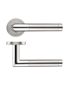 Zoo Satin/Polished Stainless Steel 19mm Mitred Dual Finish Lever | ZCS2110SSPS