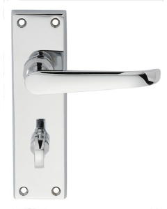 Carlisle Brass Polished Chrome Ascot Victorian Lever on Bathroom Backplate | DL30WCCP