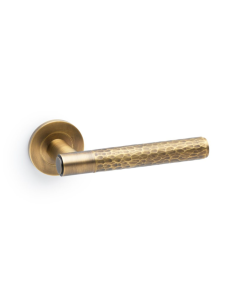 Alexander & Wilks Italian Brass Spitfire Hammered Lever on rose | AW223IB