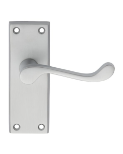 Carlisle Brass Satin Chrome Victorian Scroll Lever On Latch Backplate | DL55SC