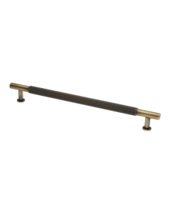 Antique Brass Kincade Knurled T-Bar Cupboard Handle c/c 224mm | F812-224-AB