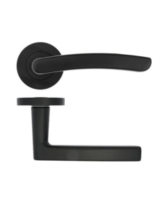 Matt Black Santiago Lever Handle on Rose | ZPA020MB