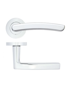 Polished Chrome Santiago Lever Handle on Rose | ZPA020CP