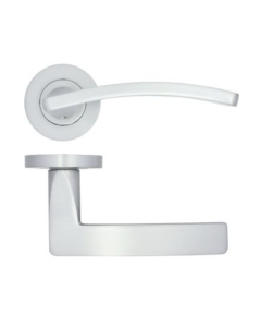 Satin Chrome Toledo Lever Handle on Rose | ZPA030SC
