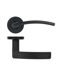 Matt Black Toledo Lever Handle on Rose | ZPA030MB