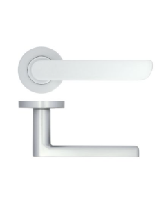 Satin Chrome Valencia Lever Handle on Rose | ZPA040SC