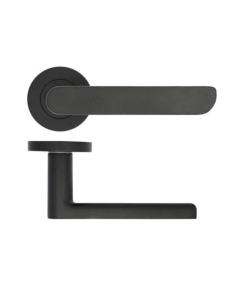 Matt Black Valencia Lever Handle on Rose | ZPA040MB