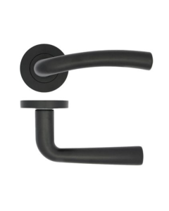 Matt Black Seville Lever Handle on Rose | ZPA050MB