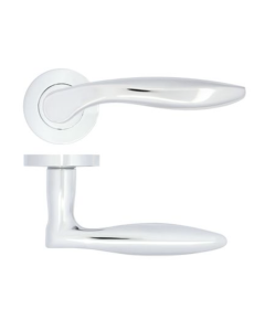 Polished Chrome Cadiz Lever Handle on Rose | ZPA060CP