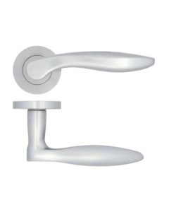 Satin Chrome Cadiz Lever Handle on Rose | ZPA060SC