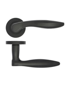 Matt Black Cadiz Lever Handle on Rose | ZPA060MB