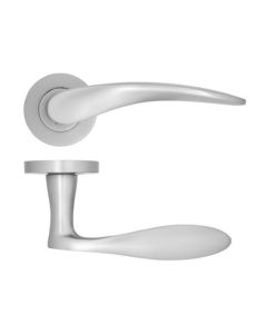 Satin Chrome Merida Lever Handle on Rose | ZPA070SC
