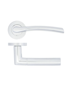 Polished Chrome Andorra Lever Handle on Rose | ZPA100CP