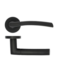 Matt Black Andorra Lever Handle on Rose | ZPA100MB