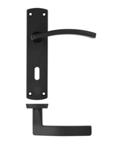 Matt Black Toledo Lever On Lock Backplate | ZPA031MB