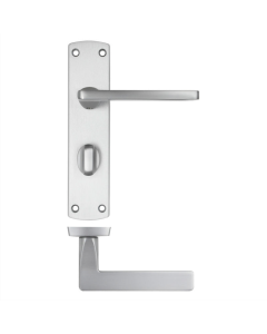 Satin Chrome Leon Lever On Bathroom Backplate | ZPA013SC