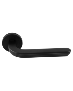 Set Manital Matt Black Cloud Lever Furniture on round rose | CD5BLK