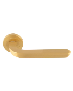 Set Manital Satin Brass Cloud Lever Furniture on round rose | CD5SB