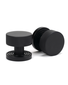 Matt Black Brompton Mortice/Rim Knob Set (Beehive) | 46800