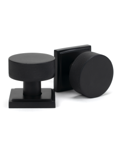 Matt Black Brompton Mortice/Rim Knob Set (Square) | 46801