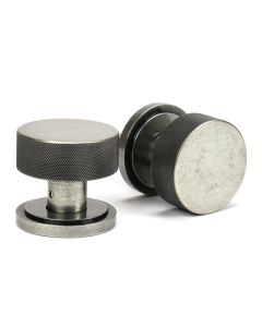Pewter Brompton Mortice/Rim Knob Set (Art Deco) | 46803