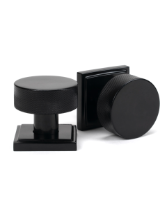 Black Brompton Mortice/Rim Knob Set (Square) | 46797