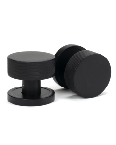 Matt Black Brompton Mortice/Rim Knob Set (Plain) | 46798