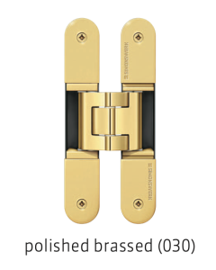 Tectus Polished Brass Fire Rated Concealed Hinge | TE340 3D FR