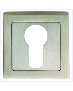 Satin Stainless Steel 52mm Euro Profile Square Key Escutcheon | SSE1405SSS