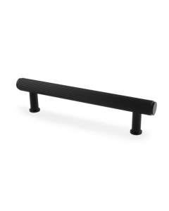 A&W Matt Black Reeded Line T Bar Pull Handle c/c 128mm