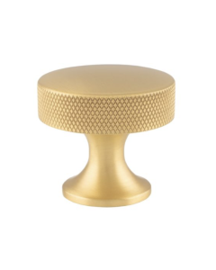 Alexander and Wilks Satin Brass Berlin Knurled Cupboard Knob | AW841-38-SB