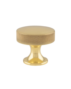 Alexander and Wilks Polished Brass Berlin Knurled Cupboard Knob | AW841-38-PB