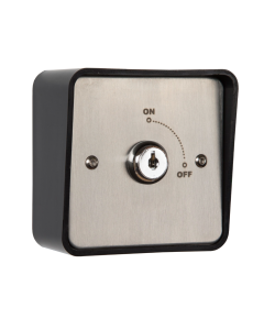 Stainless Steel On/Off Latching Key Switch c/w Shrouded Box