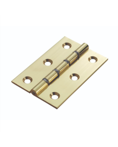 Pair Polished Brass Double Steel Washered Brass Butt Hinge | HDSW1BP