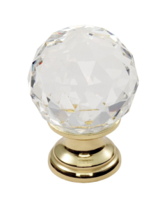 Translucent Brass Clear Faceted 40mm Knob | FTD670DCTB