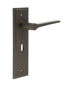 Set Burlington Dark Bronze Knightsbridge Lever on Key Lock Plate  | BUR20-451DB