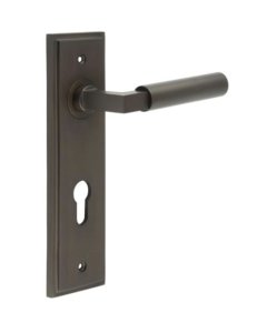 Set Burlington Dark Bronze Westminster Lever on Din Euro Lock Plate c/c 72mm  | BUR30-455DB