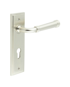 Set Burlington Satin Nickel Highgate Lever on Din Euro Lock Plate c/c 72mm  | BUR35-455SN